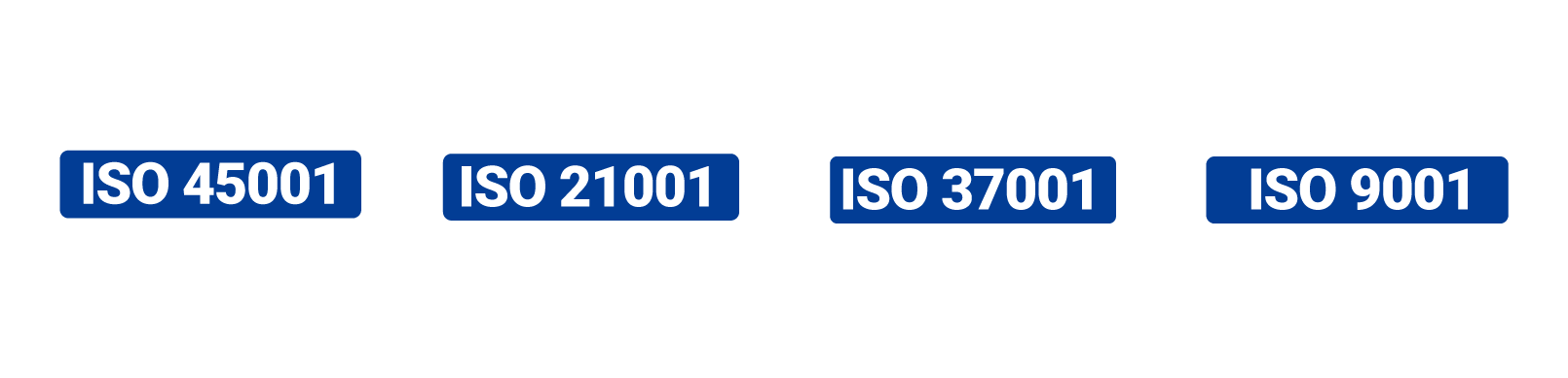 Normas ISO 45001, ISO 14001, ISO 9001, ISO 14001